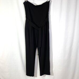 H&M Maternity Ankle Pants Size Large Jersey Pleated Tapered Leg Pockets Black